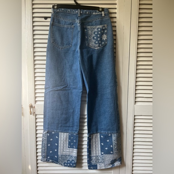 Women’s bandana patchwork Jeans - Picture 3 of 6